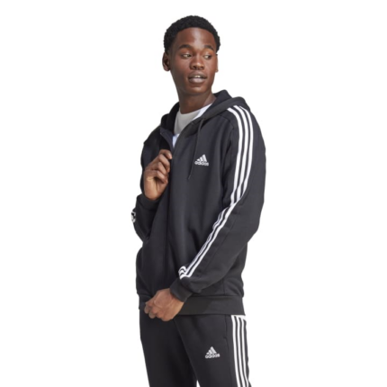 adidas Essentials Fleece 3-Stripes Full-Zip Hoodie