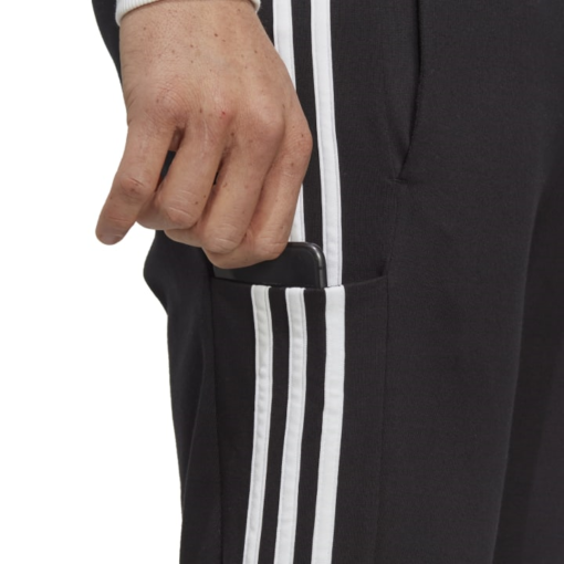 adidas Essentials Single Jersey Tapered Open Hem 3-Stripes Pants