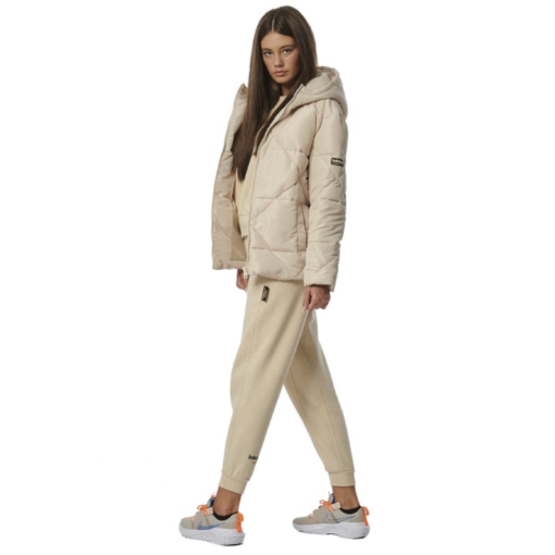 Body Action Quilted Puffer Jacket French Oak Beige