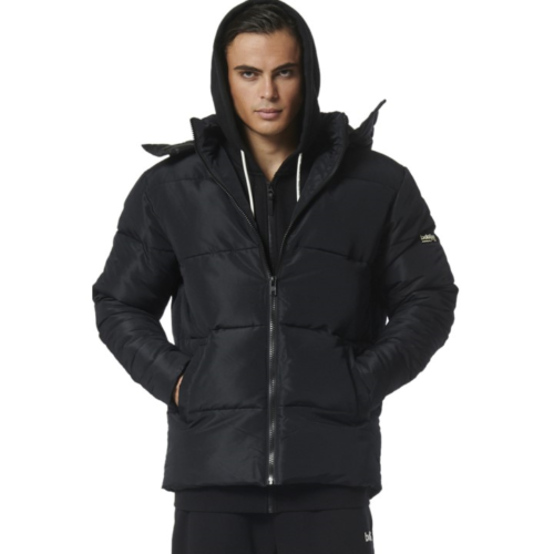 Body Action Puffer Jacket With Detachable Hood Black