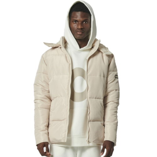 Body Action Puffer Jacket With Detachable Hood French Oak Beige