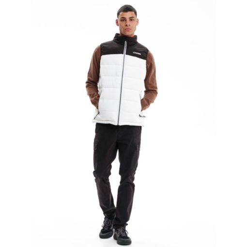 Emerson Puffer Vest Jacket White-Black