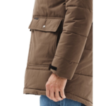 Emerson Long Puffer Jacket With Fur in Hood Camel