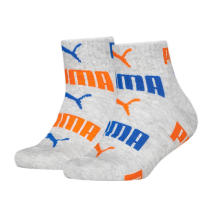 Puma Logo Aop Quarter Socks 2p