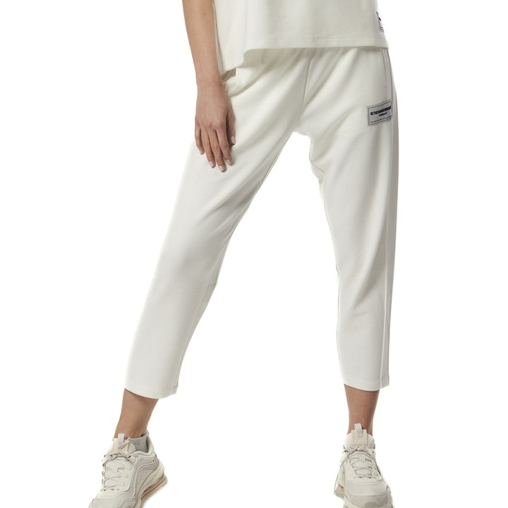 Body Action Tech Fleece Cropped Track Pant Star White