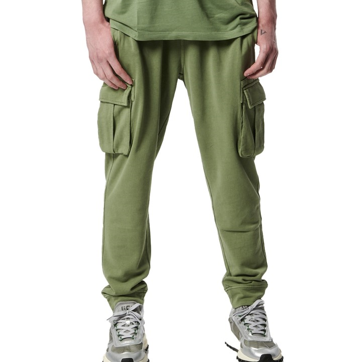 Body Action Natural Dye Cargo Pants Hedge Green