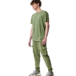 Body Action Natural Dye Cargo Pants Hedge Green