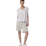 Body Action Terry High Rise Bermuda Shorts Quiet Grey