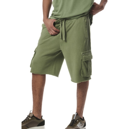 Body Action Natural Dye Cargo Bermuda Hedge Green