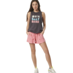 Body Action Enjyme Wash Oversized Tank Pearl Grey