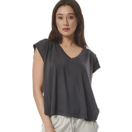 Body Action Natural Dye Oversized Top Pearl Grey