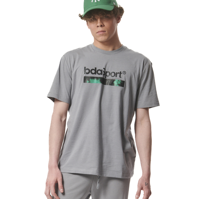 Body Action Essential Branded T-Shirt Silver Grey