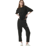 Body Action Tech Fleece Cropped Track Pant Black