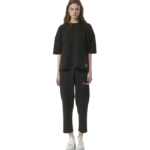 Body Action Tech Fleece Cropped Track Pant Black