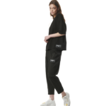 Body Action Tech Fleece Cropped Track Pant Black