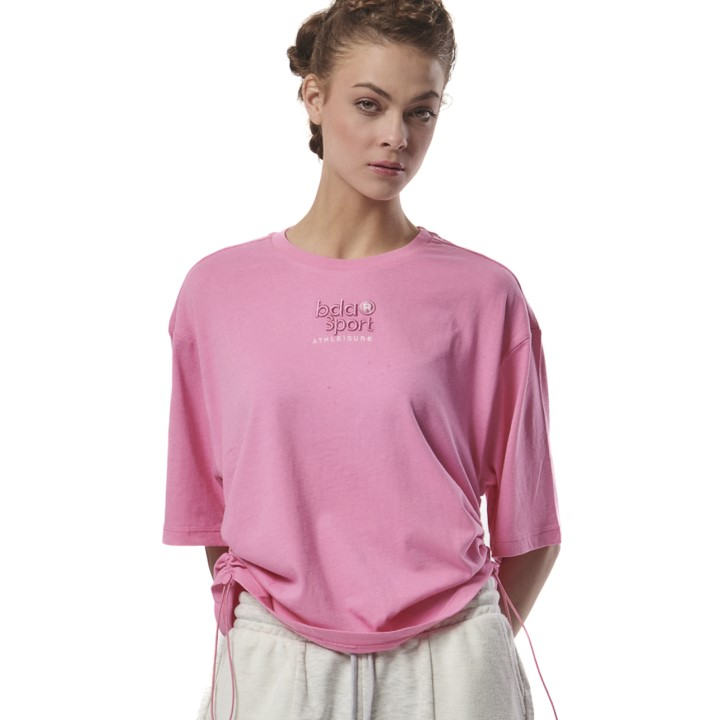 Body Action Drawcords Loose Tee Rose Bloom Pink