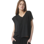 Body Action Natural Dye Oversized Top Black