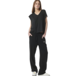 Body Action Natural Dye Oversized Top Black