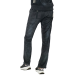 Body Action Basic Velour Pants Black Grey