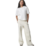 Body Action Active High Waist Flare Fit Pants Star White