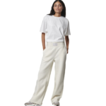 Body Action Active High Waist Flare Fit Pants Star White