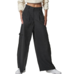 Body Action Wide Leg Cargo Pants Black