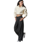 Body Action Wide Leg Cargo Pants Black