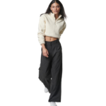 Body Action Wide Leg Cargo Pants Black