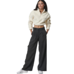 Body Action Wide Leg Cargo Pants Black