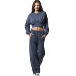 Body Action Faded Effect Highwaist Jazz Pants Ocean Blue