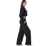 Body Action Wide-Leg Sweatpants Black