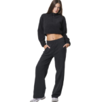 Body Action Wide-Leg Sweatpants Black