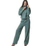 Body Action Wide-Leg Sweatpants Pine Green