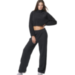 Body Action Half-Zip Sherpa Long-Sleeve Fleece Top Black