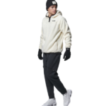 Body Action Half-Zip Sherpa-Fleece Hoodie Cotton Ecru