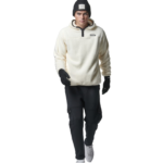 Body Action Half-Zip Sherpa-Fleece Hoodie Cotton Ecru