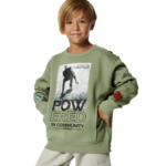 Body Action Round Neck Sweatshirt Spray Green