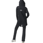 Body Action Long Fishtail Hooded Jacket Black