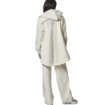 Body Action Long Fishtail Hooded Jacket Star White