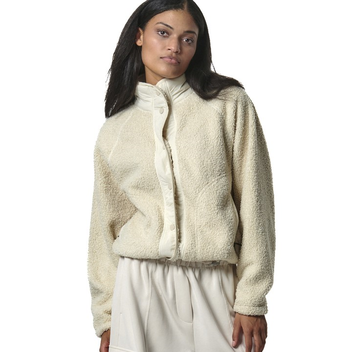 Body Action Boucle Faux Sheepskin Jacket Powder Ecru