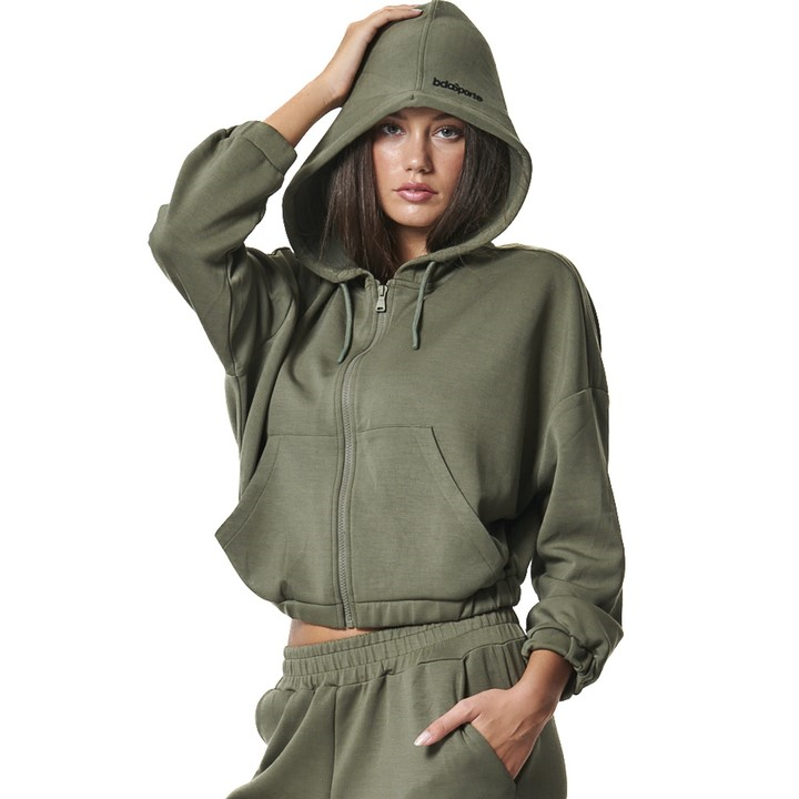 Body Action Zip-Through Modal Leaf Green