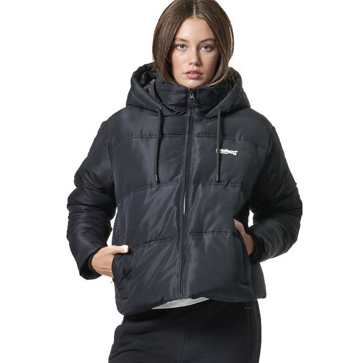 Body Action Quilted Cropped Jacket Black