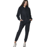 Body Action Oversized Full-Zip Sherpa Hoodie Black