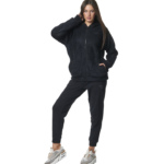 Body Action Oversized Full-Zip Sherpa Hoodie Black