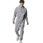 Body Action Sport Gym Tech Zip Hoodie Silver Gray