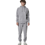 Body Action Sport Gym Tech Zip Hoodie Silver Gray