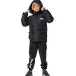 Body Action Puffer Hooded Coat Black