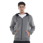 Body Action Fleece Full Zip Hoodie Dark Grey