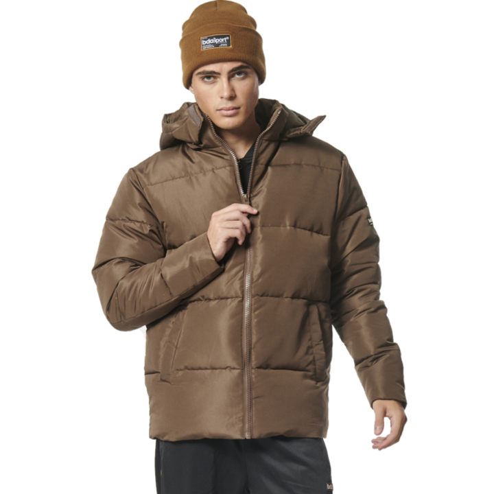 Body Action Puffer Jacket With Detachable Hood Chocolate Brown