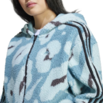 adidas Essentials 3-Stripes Animal Print High Pile Full-Zip Hoodie